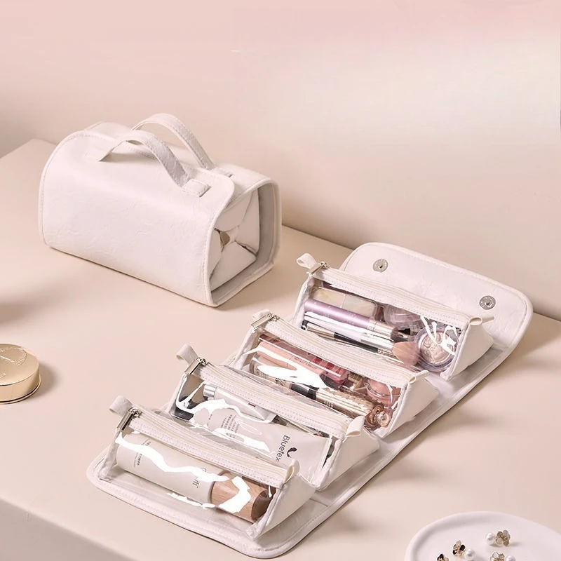 

High-looking Large Capacity Waterproof Cosmetic Bag 4-in-1 Detachable Storage Pouch for Travel Toiletry Organizing