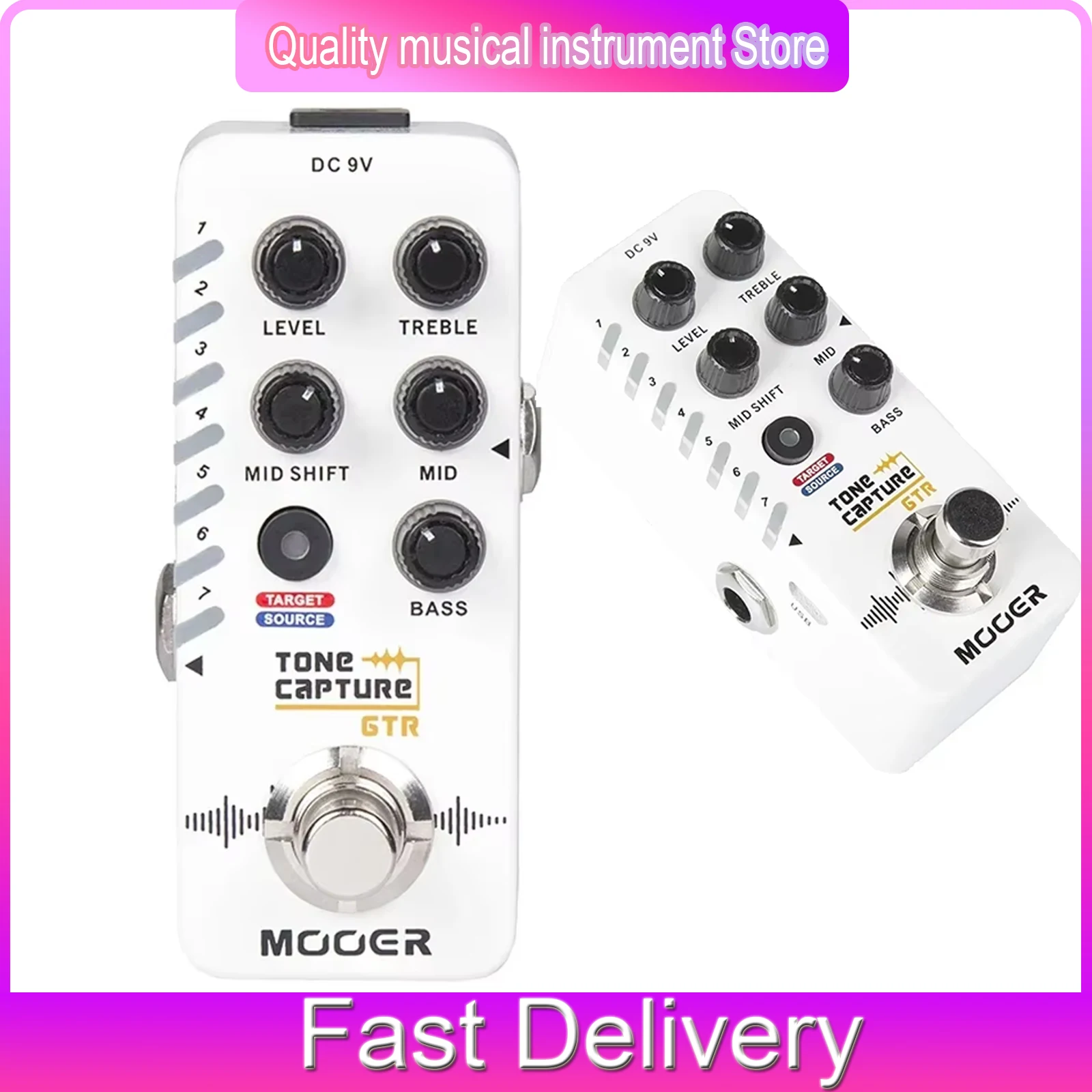 

MOOER Tone Capture GTR Electric Guitar Effect Pedal 7 Preset Slots Switch Between Buffer True Bypass Pedal Guitarra Parts