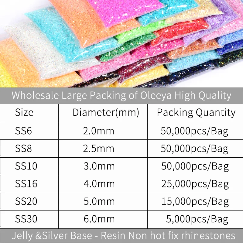 2mm-6mm Crystal AB Jelly Resin Rhinestones