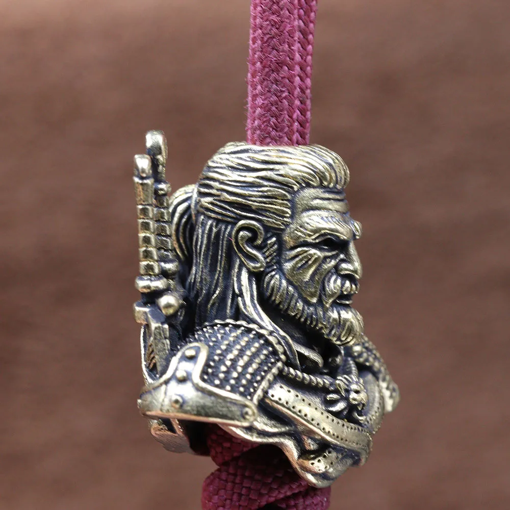Wizard Warrior Brass Knife Beads EDC DIY Paracord Woven Bracelets Lanyard Pendants Accessories Outdoor Tool Hangings Charms