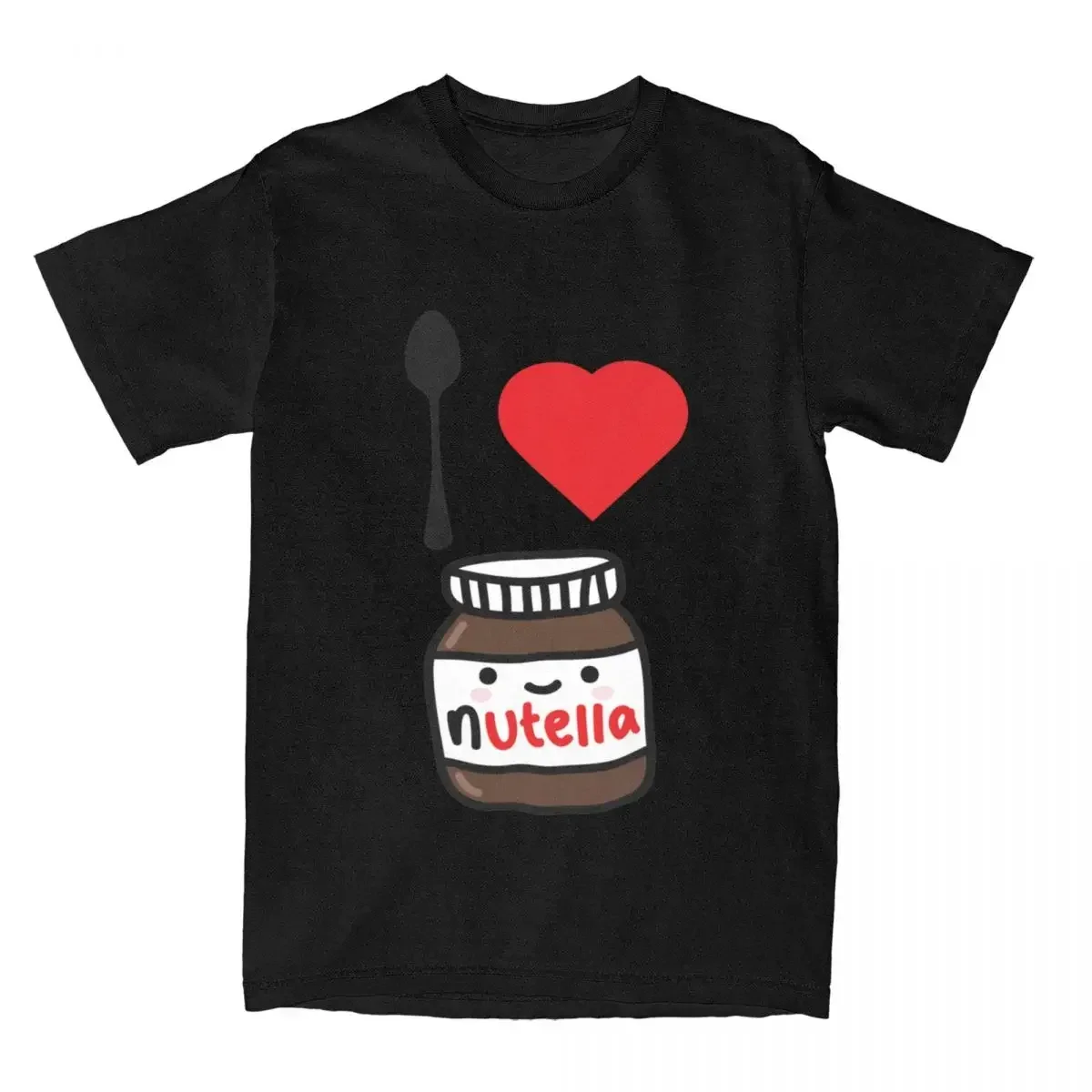 

Летняя футболка harajuku на заказ, тяжелая I Love Nutella, Мужская Винтажная футболка с коротким рукавом и круглым вырезом, летние топы из 100% хлопка