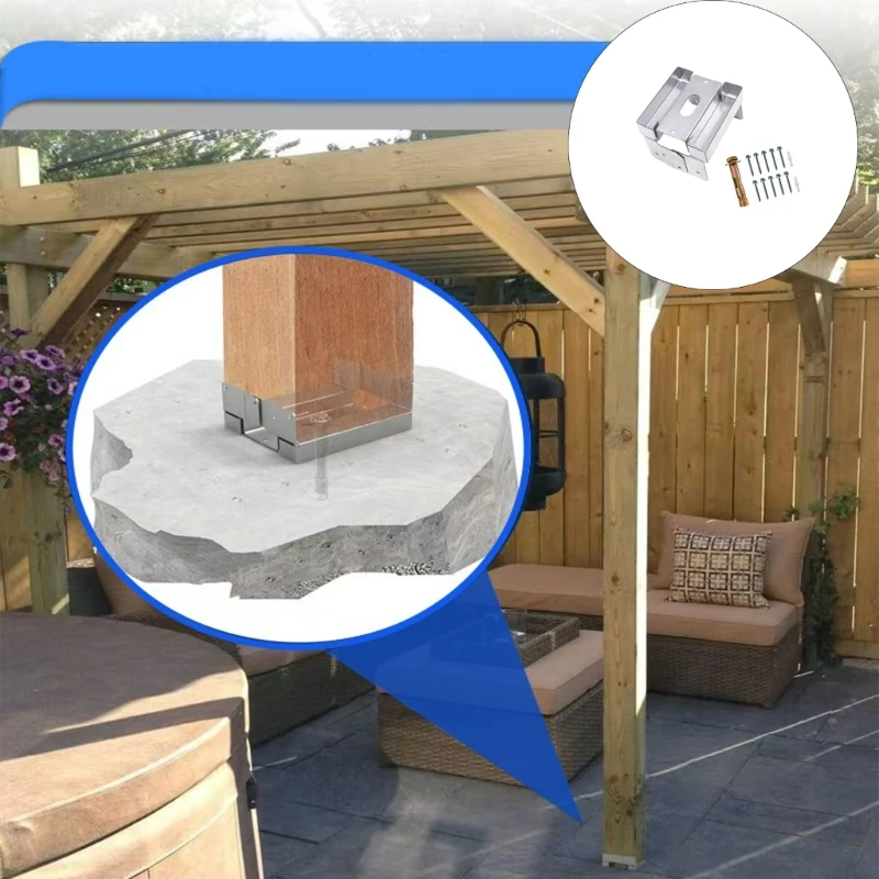 Modifiable 4 Inch Galvanized Post Base With Screw Attachments For consistent Outdoor shade And grating Building 37JD