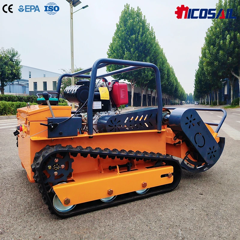 Heavy Duty Remote Control Crawler Mower Brush Cutter with High Efficiency Cutting System for Hillside Slope and Rough Terrain