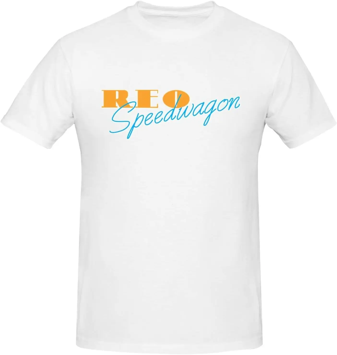 REO Music Speedwagon T-Shirt Men's Cotton Performance Basic Short Sleeve T-Shirt XX-Large White New Fashion Top Tees