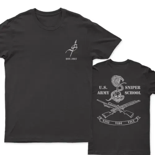 US Army Sniper School Vini Vidi Vici T-Shirt 100% Cotton O-Neck Summer Short Sleeve Casual Mens T-shirt Size S-3XL