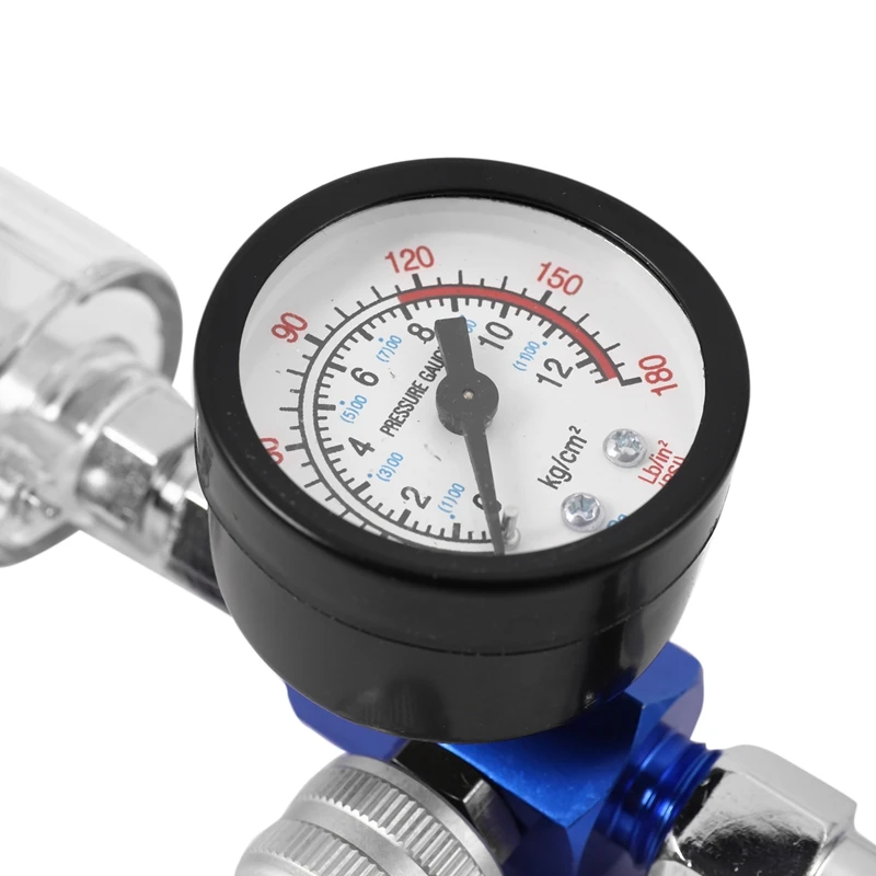 1/4 Scratch Air Pressure Regulator Gauge Spray Tool & In-Line Water Trap Filter Oil-Water Separator Pneumatic Tool