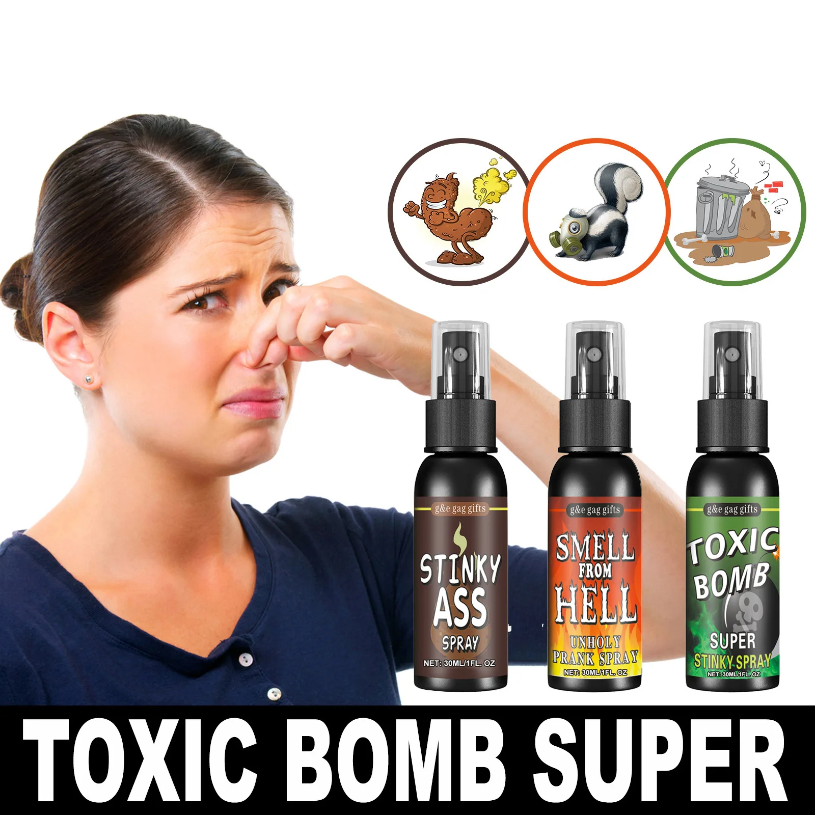 

Stinky spray trick toy, stinky trick entertainment toy, April Fool's Day adult trick