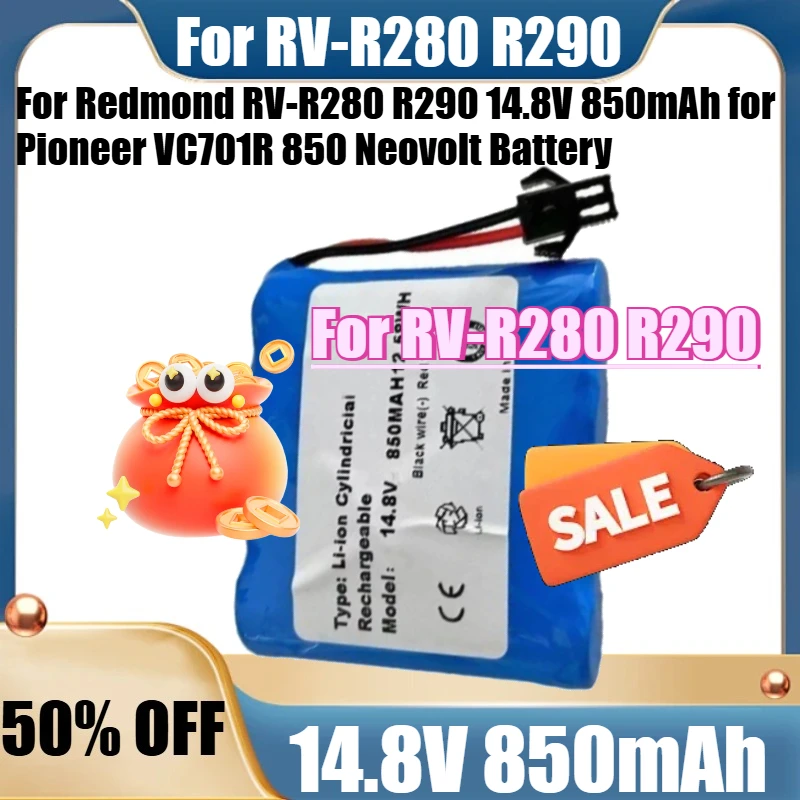

New 14.8V 850mAh High Quality Battery Pack For Redmond RV-R280 R290 14.8V 850mAh for Pioneer VC701R 850 Neovolt Battery