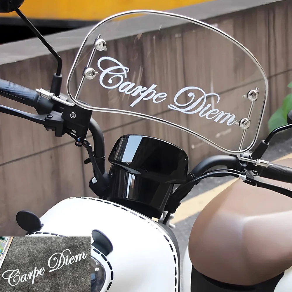 Carpe Diem Text Car Stickers Motorcycle Scooter Auto Body Windshield Fuel Tank Accessories Decals for BMW Honda Vespa PIAGGIO