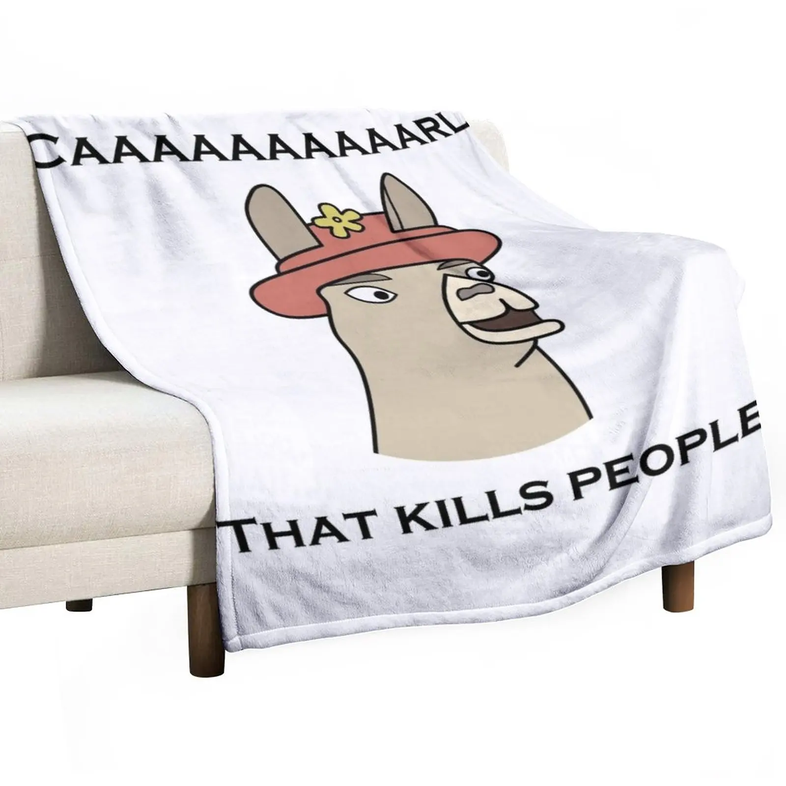 

Llamas with Hats - "Caaaaaaaaaarl! That kills people!" Throw Blanket Bed Fashionable Blanket Thermal Blanket