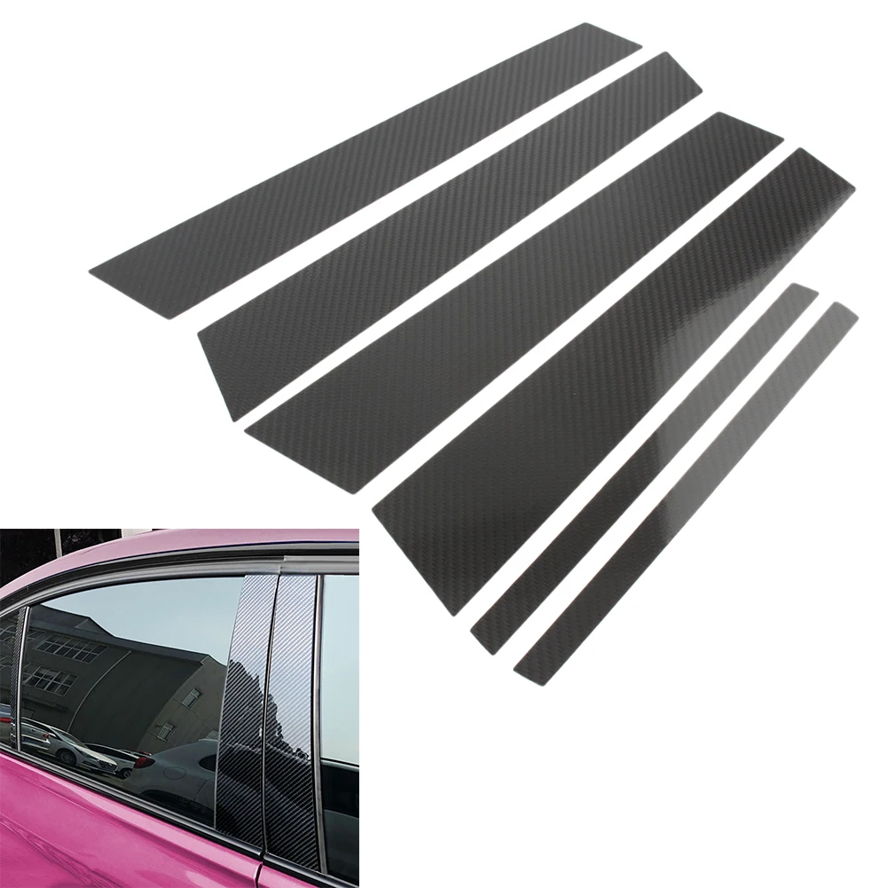 Car Window B Pillars Moulding Cover Protective Trim For BMW 3 Series F30 2013 2014 2015 2016 2017 2018 Carbon Fiber