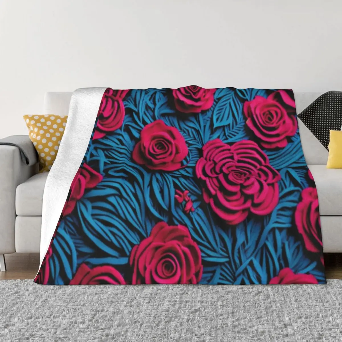 

Desenho crochê flores e filhas Throw Blanket sofa Decorative Sofa Blankets Shaggy Blanket