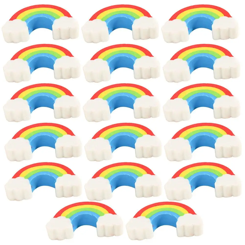 

100 Pcs Rainbow Erasers Cute Mini Cartoon Shaped Portable Delicate Pencil Erasers for Kids Bulk Office Drawing Accessories