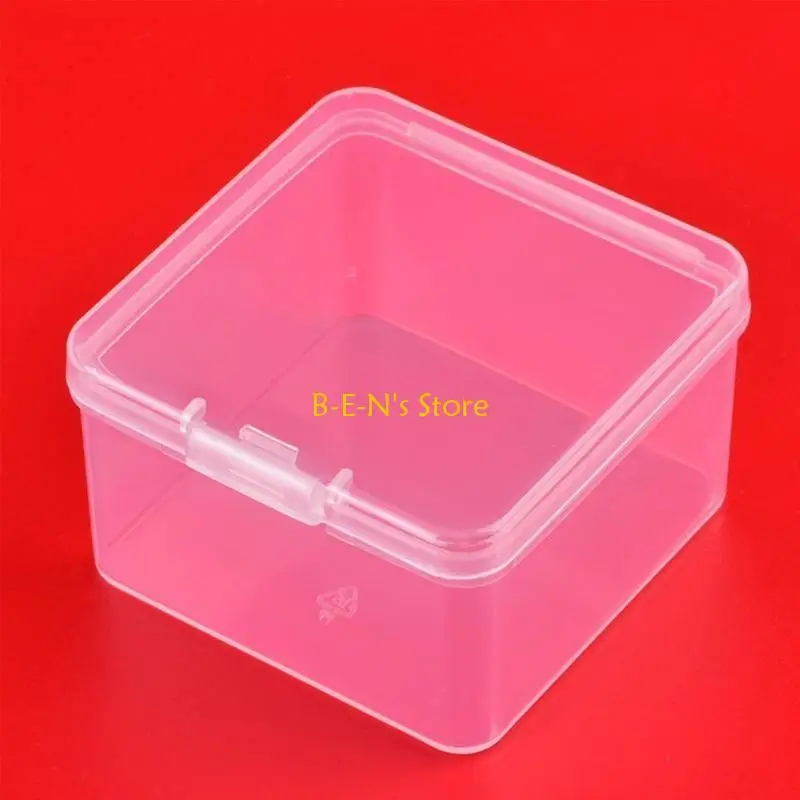 Y1AD Plastic Clear Box with Lid Square Clear Containers Box Transparent Box Fitting for for Crafts Jewelry Hardware Tools