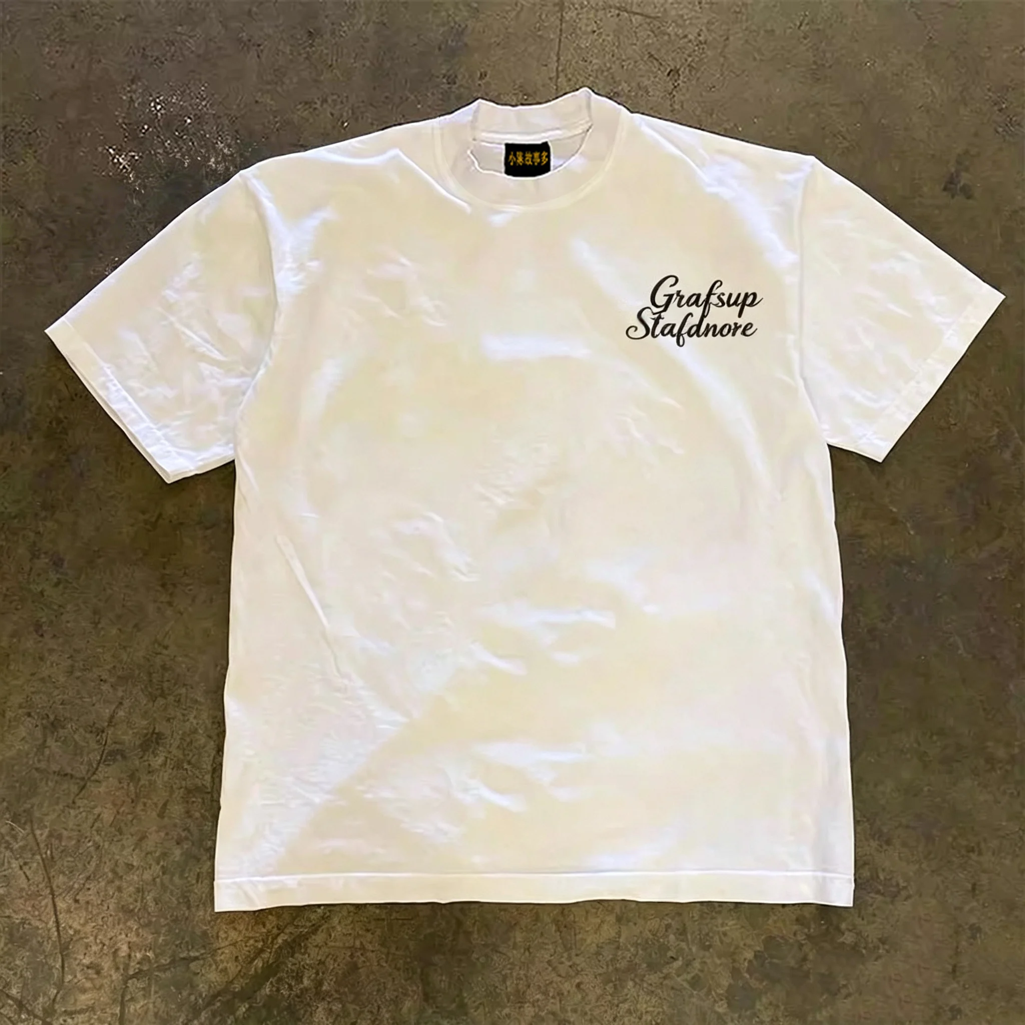 Pure Cotton Short Sleeve T-Shirt Double Thread Loose Fit Men's Style Breathable Summer Fashion Retro American Couple Tops