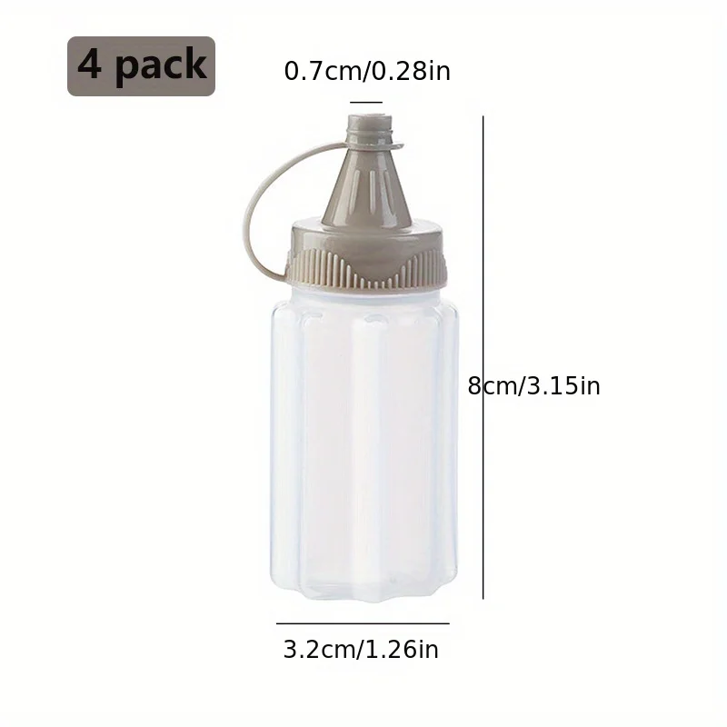 4/8/12PCS Mini Squeeze Bottles Ketchup Condiment Sauce Bottle Honey Mustard Salad Dressing Sauce Bento Container Kitchen Tool image 6