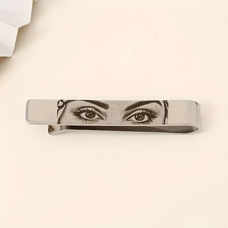 Custom Engraved Eye Picture Tie Clip Custom Stainless Steel Tie Clip Personalized Photo Eye Design Quality Gift For Boyfriend