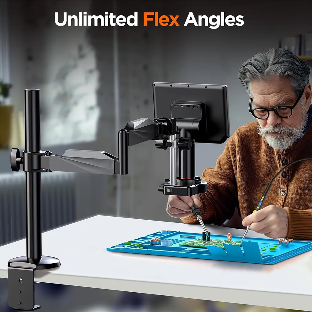 Elikliv-microscópio Digital de Foco Automático com Braço Microscópio de Solda Hdmi 4k para Eletrônicos Reparo de Telefone Em4k-af Flex 10.1 2000x