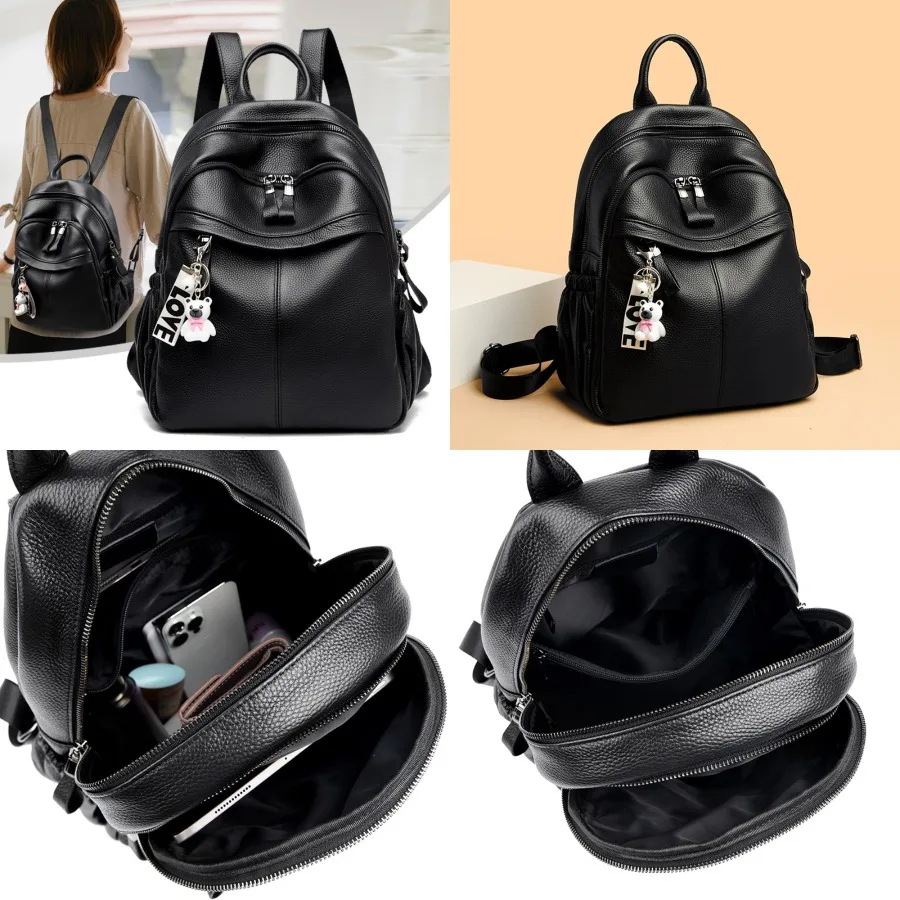

【New style】- genuine leather shoulder bag for women 2026 new fashion fashion all-around women's backpack soft leather large-cap