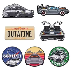 Cartoon Comedy Animation Enamel Pins Time Machin Fiction Movie Inspired Brooches Lapel Badge Jewelry Decoration Gift For Friends