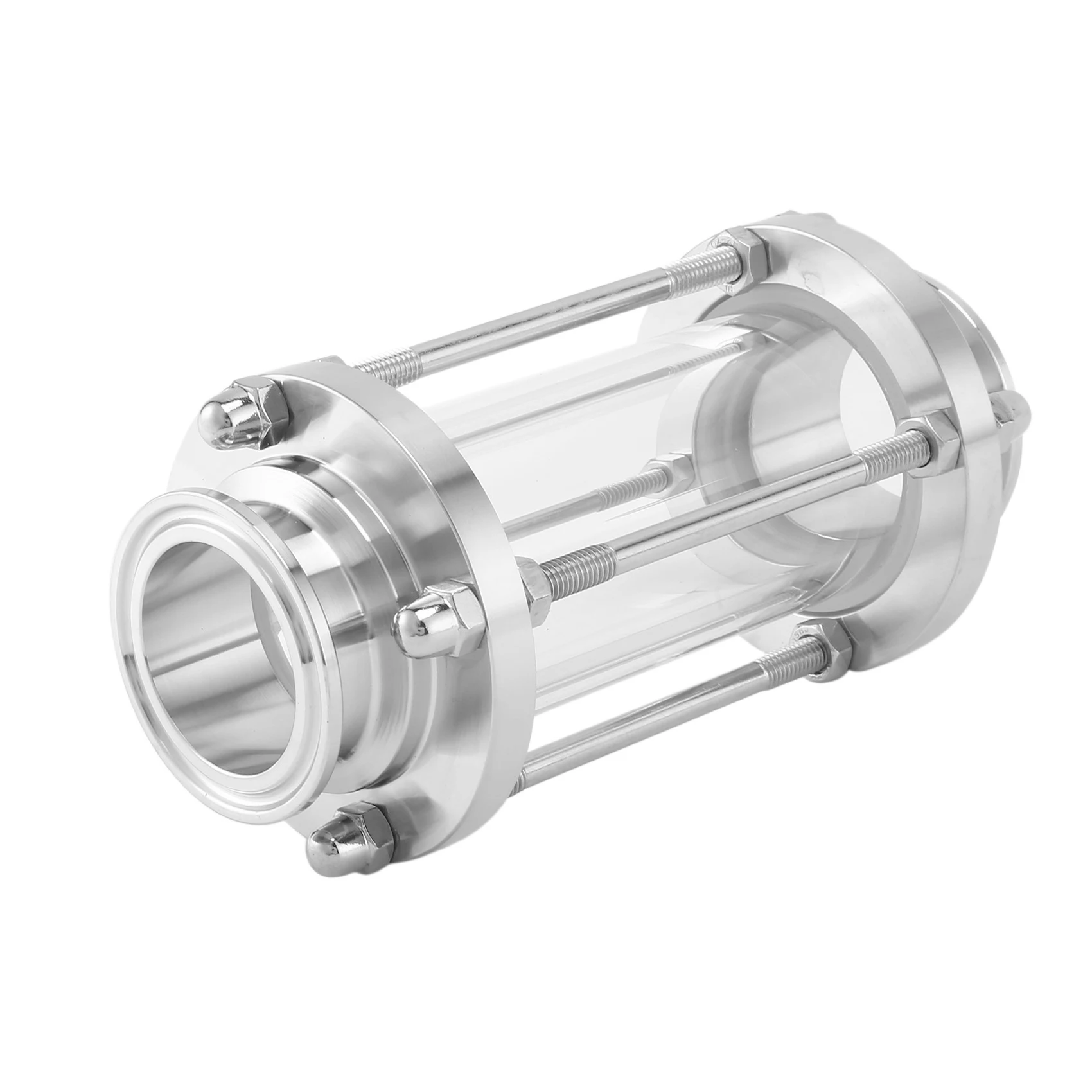 A96K-2X In-Line Sight Glass With Clamp End,Flow Sanitary Straight Sight Glass SUS316 1.5 Inch (Flow Pipe OD 38MM)