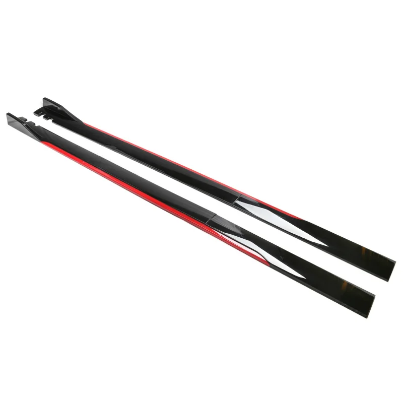 High Quality 6PCS Universal 220CM Aerodynamic Side Skirt Spoiler Exterior Trim Gloss Black Red Coupe Sedan