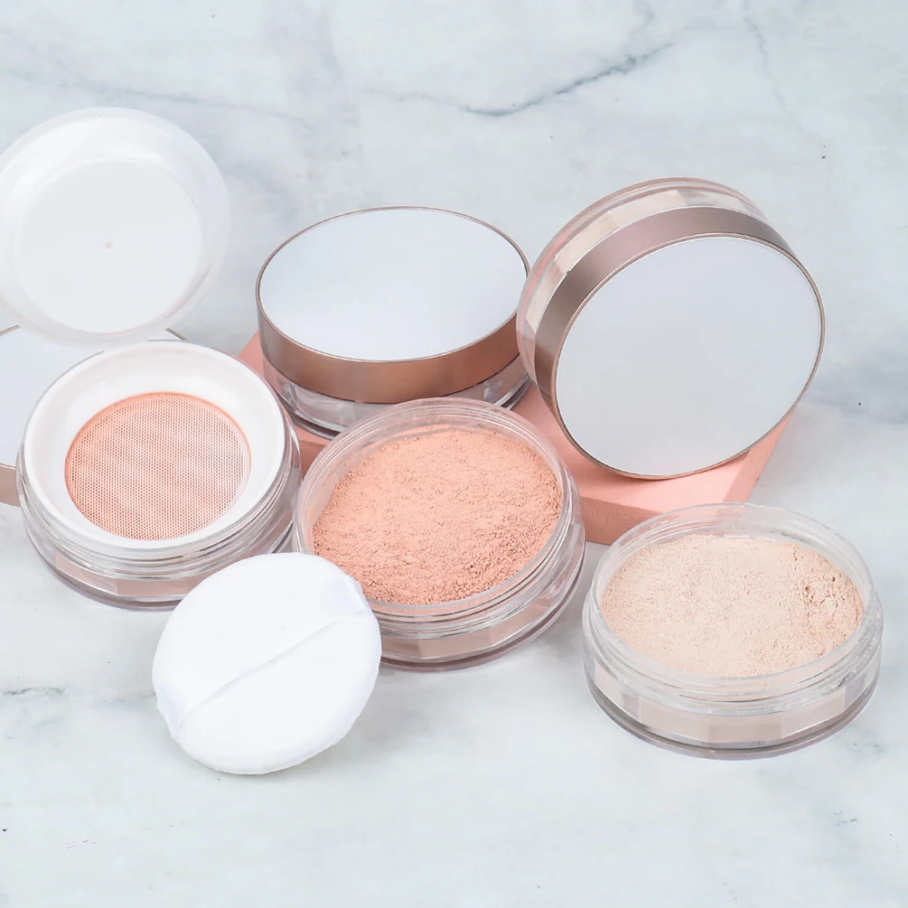 Polvo suelto de 20g con soplo, etiqueta privada, Control de aceite vegano, mate, logotipo personalizado de larga duración, maquillaje iluminador resistente al agua, venta al por mayor