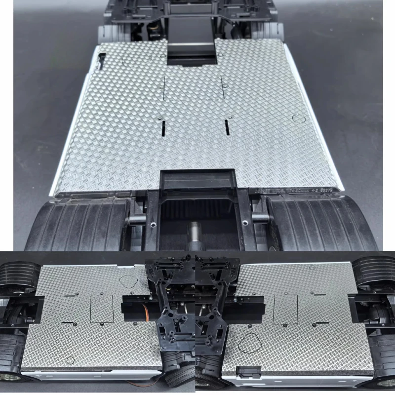 1 個模擬ステンレス鋼スキッドプレート 1/14 タミヤ RC トラックスカニア 770S 4X2 56379 DIY パーツおもちゃ用