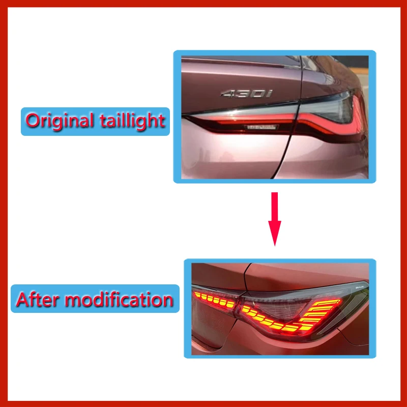LED Taillight For BMW 4 Series G22 G23 G82 G83 G26 GTS Auto Car Parts Dragon Scale Turn Signal High and low beam Rear Lamp
