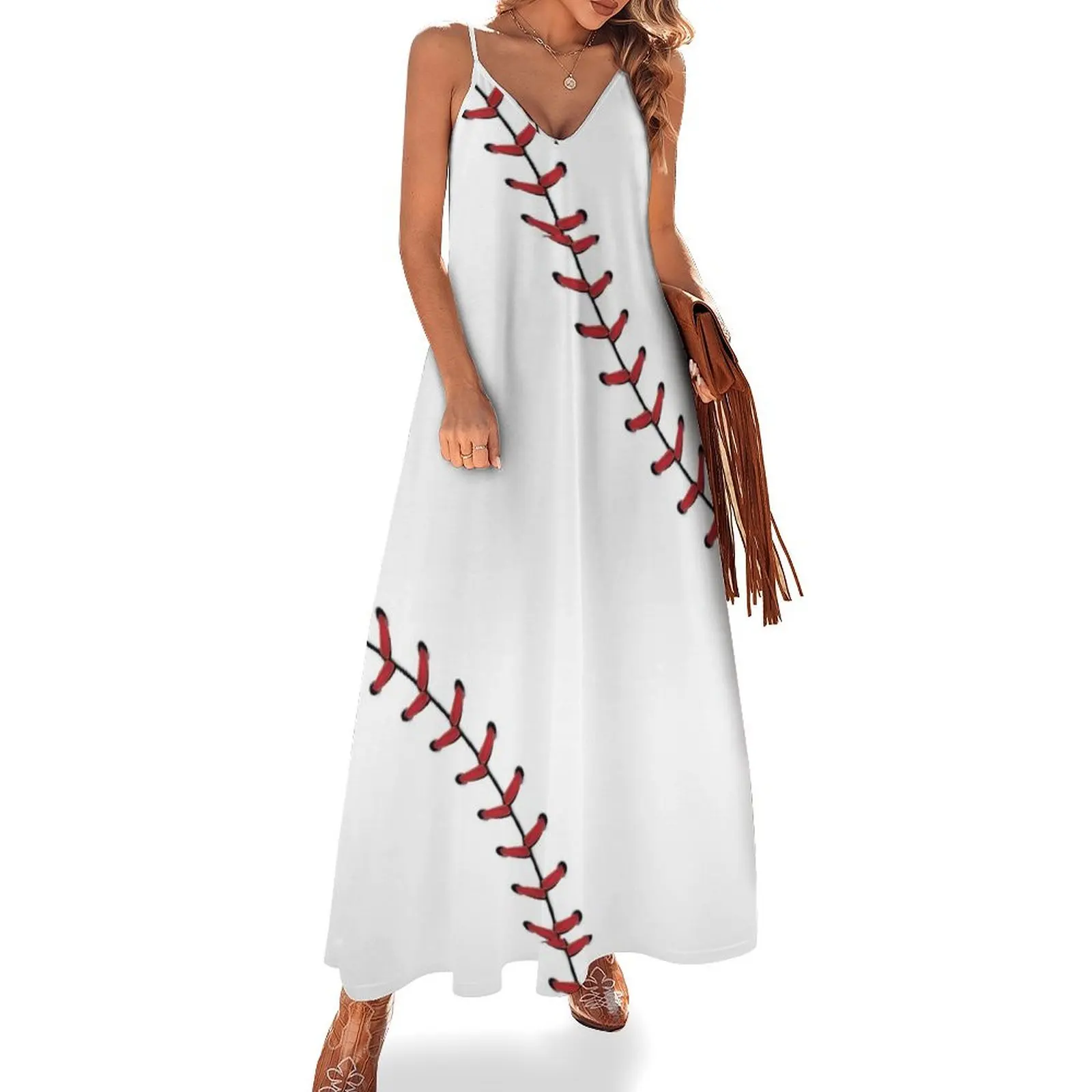 

Baseball Lace stitches Sleeveless Dress beach outfits for women women clothes