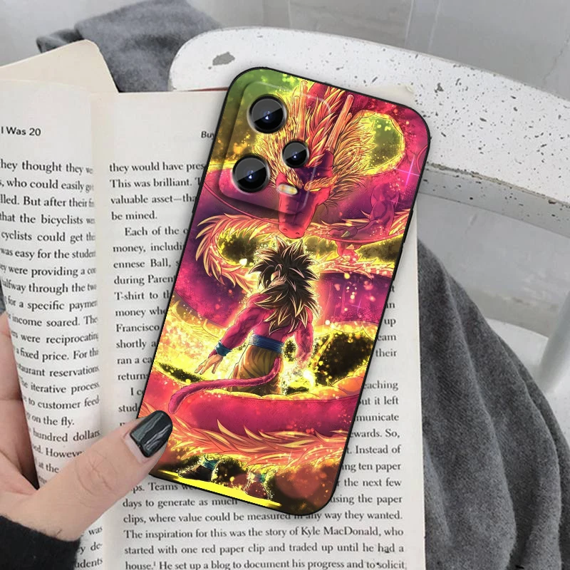 G-goku d-dragon Ball Z Art para Xiaomi Redmi Note 13 12R 12 12S Turbo 11 11T 11S 10 10S Pro Plus 5G funda trasera negra para teléfono