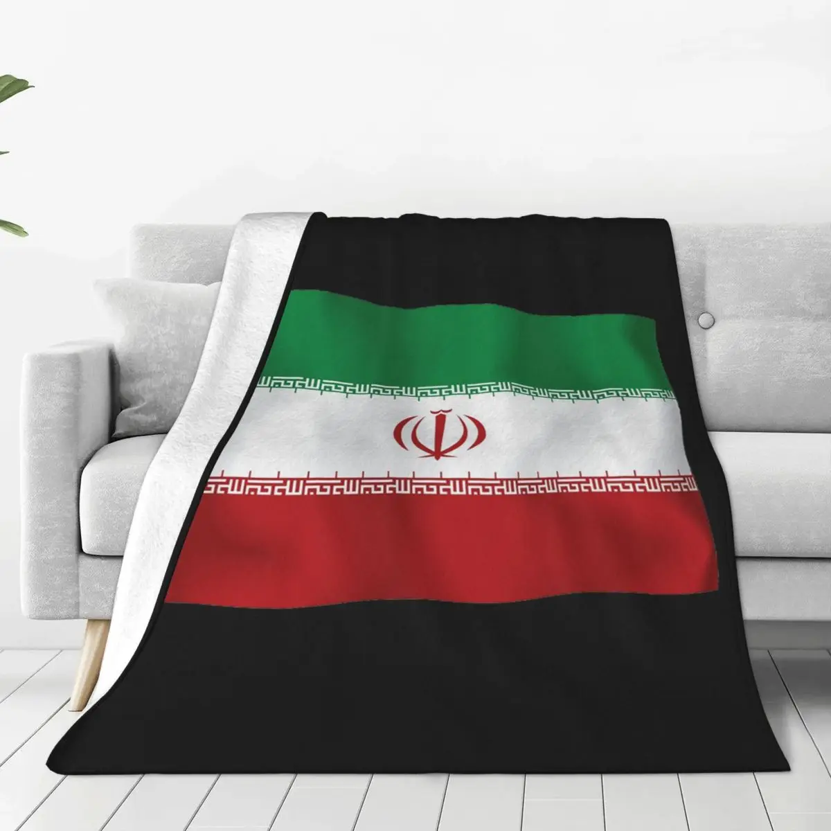 

Flag Of Iran Iranian Blanket Soft Warm Flannel Throw Blanket Bedspread for Bed Living room Picnic Travel Home Sofa