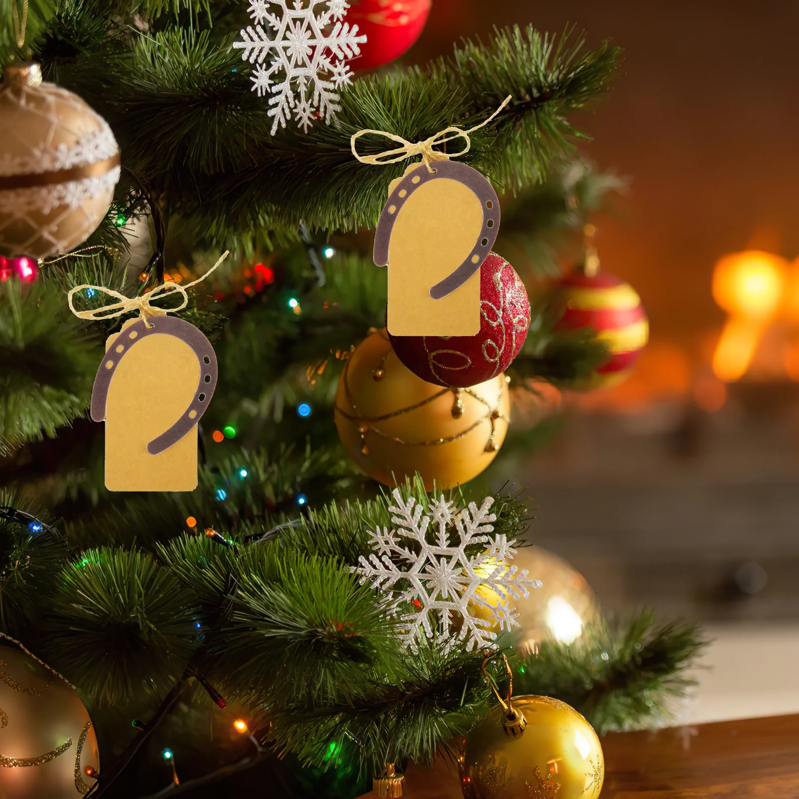 

6 Pcs Mini Horseshoes Metal Hanging Decor Rustic Christmas Tree Ornaments Garden Wall Charm Party Favors Cast Iron Cowboy Style