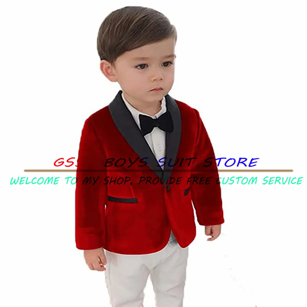 

Velvet Blazer for Boys Shawl Lapel Jacket Kids Formal Outfit for Wedding Tuxedo costume enfant garçon