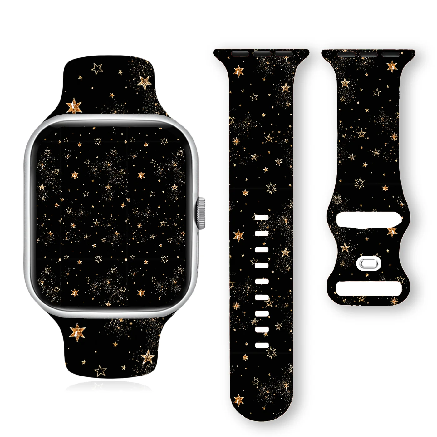 United Star Theme Silicone Band for Apple Watch10 9 8 7 6 5 Ultra SE Size 38 40 41 42 44 45 49mm Suitable for All iWatch