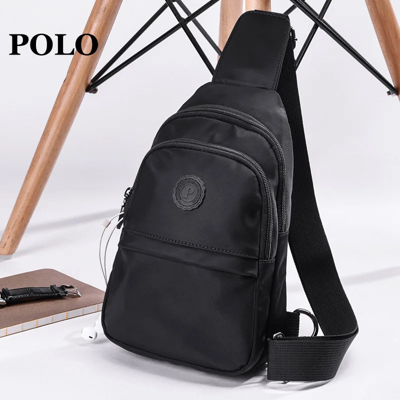 Polo Nylon Crossbody Bag Men's Casual Single Shoulder Satchel Fashionable Street Sle Spor Small Bag with Phone Pocket
