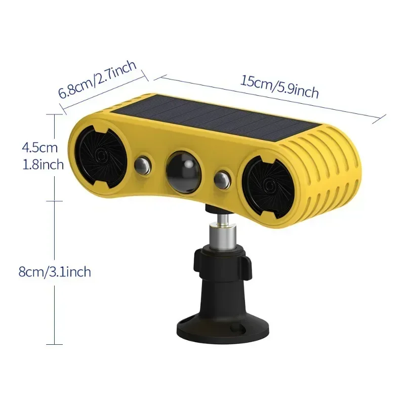 4 Modes High Frequency Ultrasonic Detector Animal Repeller for Farms Garden Solar Outdoor Infrared Induction Alarm Dog Barking