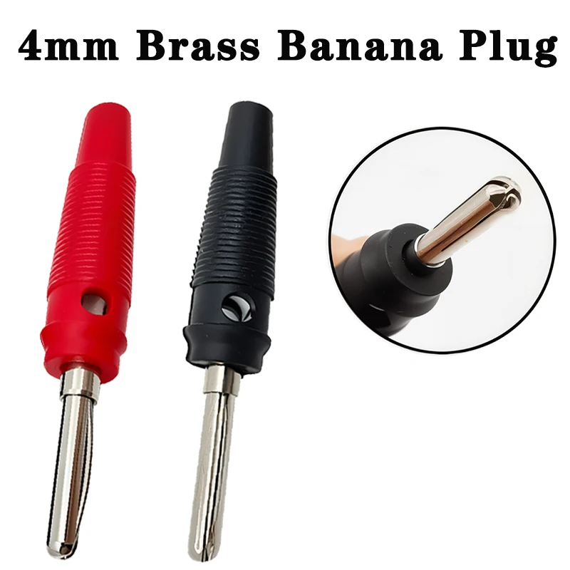 

20Pcs Red and Black 4mm Solderless Side Stackable Banana Plug Connector lot High Current Insulated Shrouded