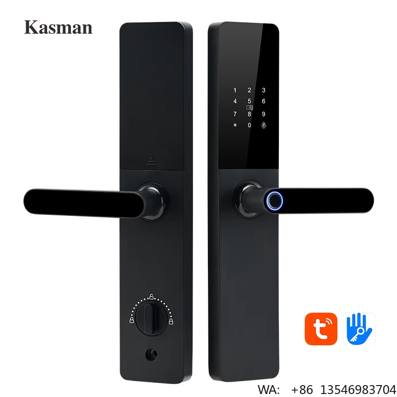 

Kasman SOURCE PRICE Wood Door Lock Tuya Smart Home Waterproof Aluminum Alloy Card Door Lock Digital Handle with Factory WiFi