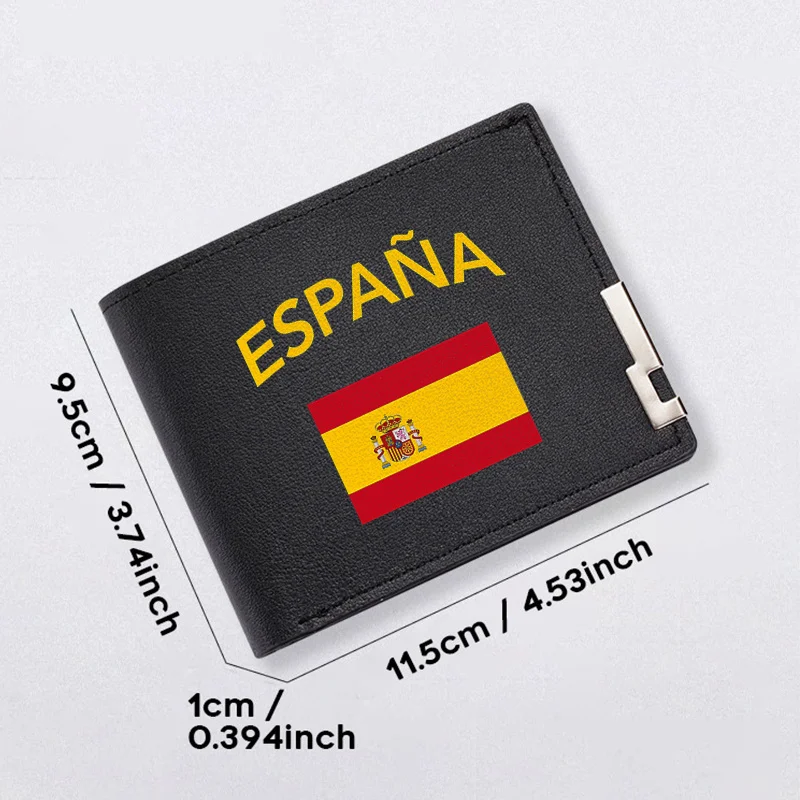 ESPAÑA BANDIERA DESIGN DA UOMO SLIM WALLET IN PELLE DELL'UNITÀ di elaborazione LUCE DURABILE ACCESSORIO DI MODA DA UOMO PER L'USO GIORNO