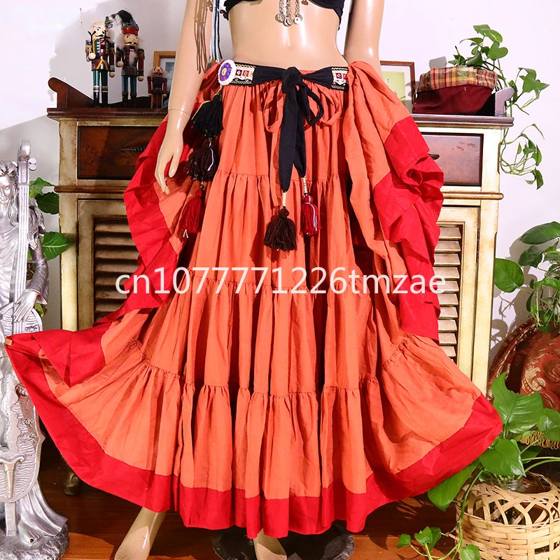 Belly Dance Brand Design Bohemian Cotton Large round Skirt 4 Layers 16 M