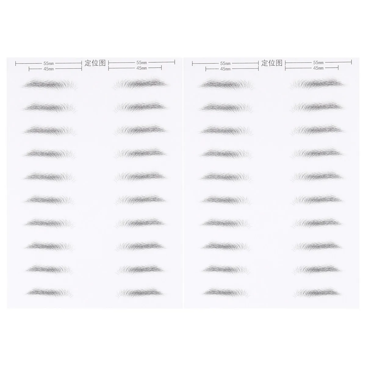 

2 шт. реалистичных наклеек для бровей, имитирующих волосы, водостойкие, долговечные, искусственные патчи для бровей, для редких или отсутствующих бровей