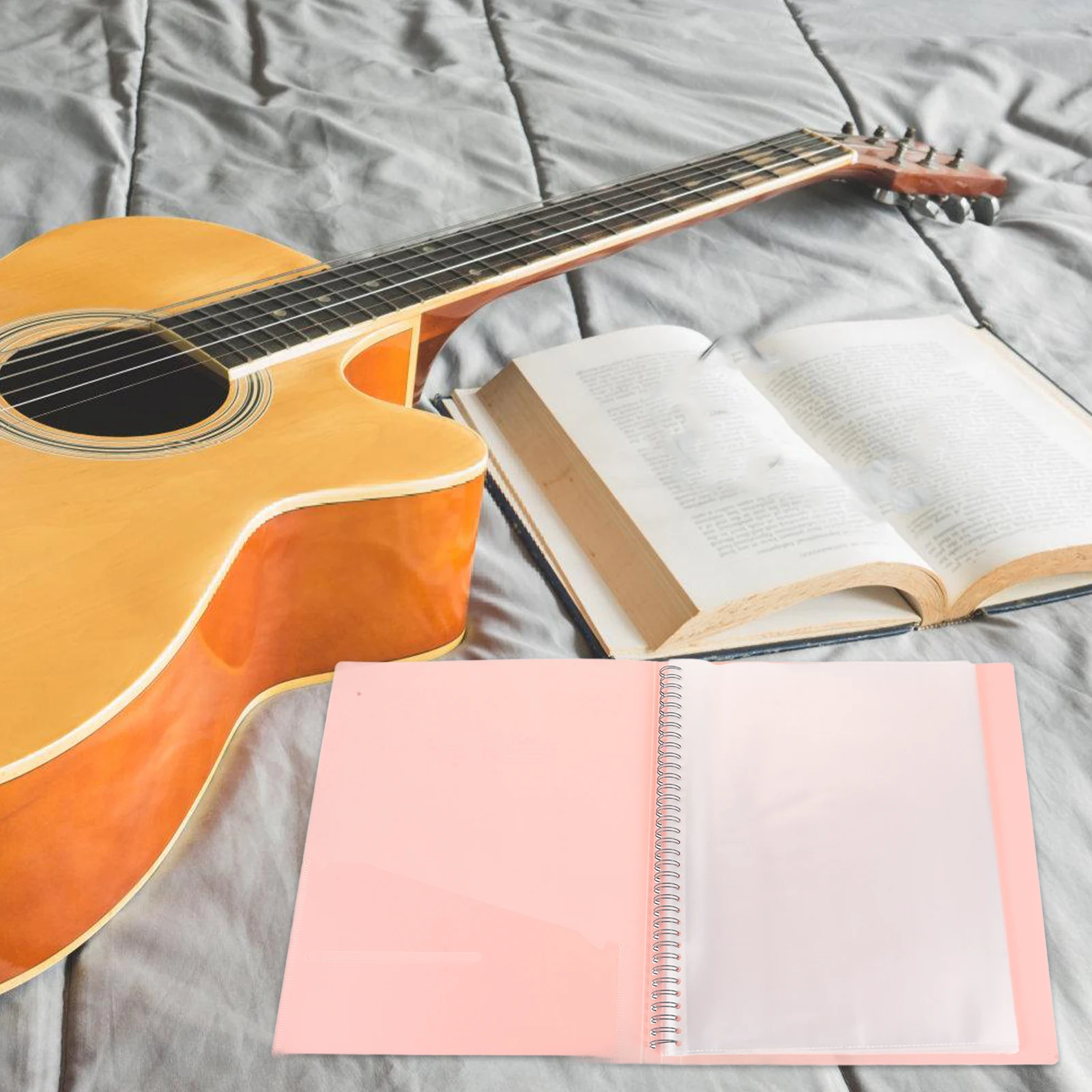 

2pcs Thickened A4 Transparent Sheet Folder File Organizer Holder Durable Material Large Capacity Spiral Flip Pages for Documents