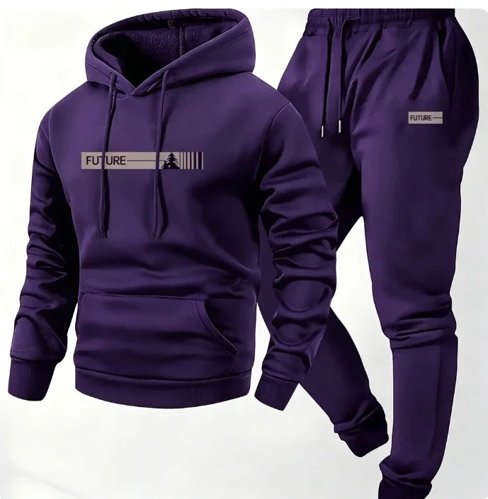 2026NEWMen Women Hooded Sweatshirt & Sweatpants 2‑Piece Set Comfort Casual Sports Suit For Fall Winte