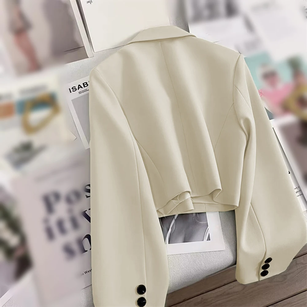 

All Match Blazers Long Sleeve Blazers For Casual Wear Slight Stretch Solid Color Spring Fall Blazers Casual Style