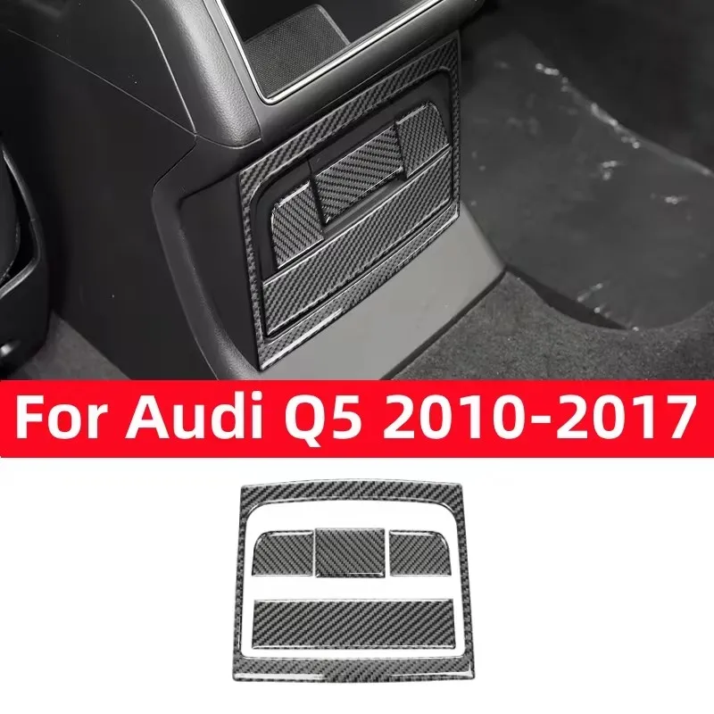 

For Audi Q5 2010-2017 Accessories Carbon Fiber Interior Car Back Air Vent Storage Box Trim Frame Decorative Cover Sticker