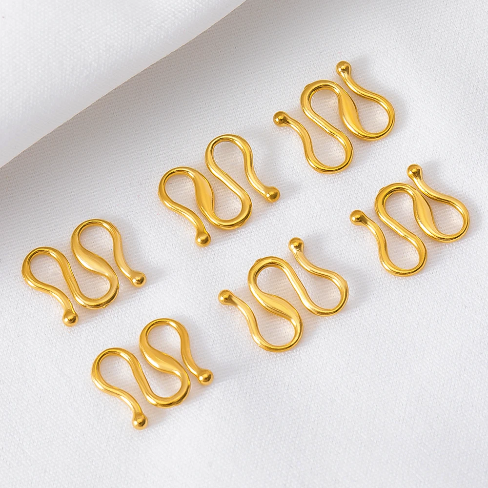 No Fade Stainless Steel M Shape S Shape Necklace Bracelet Clasps Hooks 18K Gold Plated DIY Jewelry Making Accessories Wholesale image 3