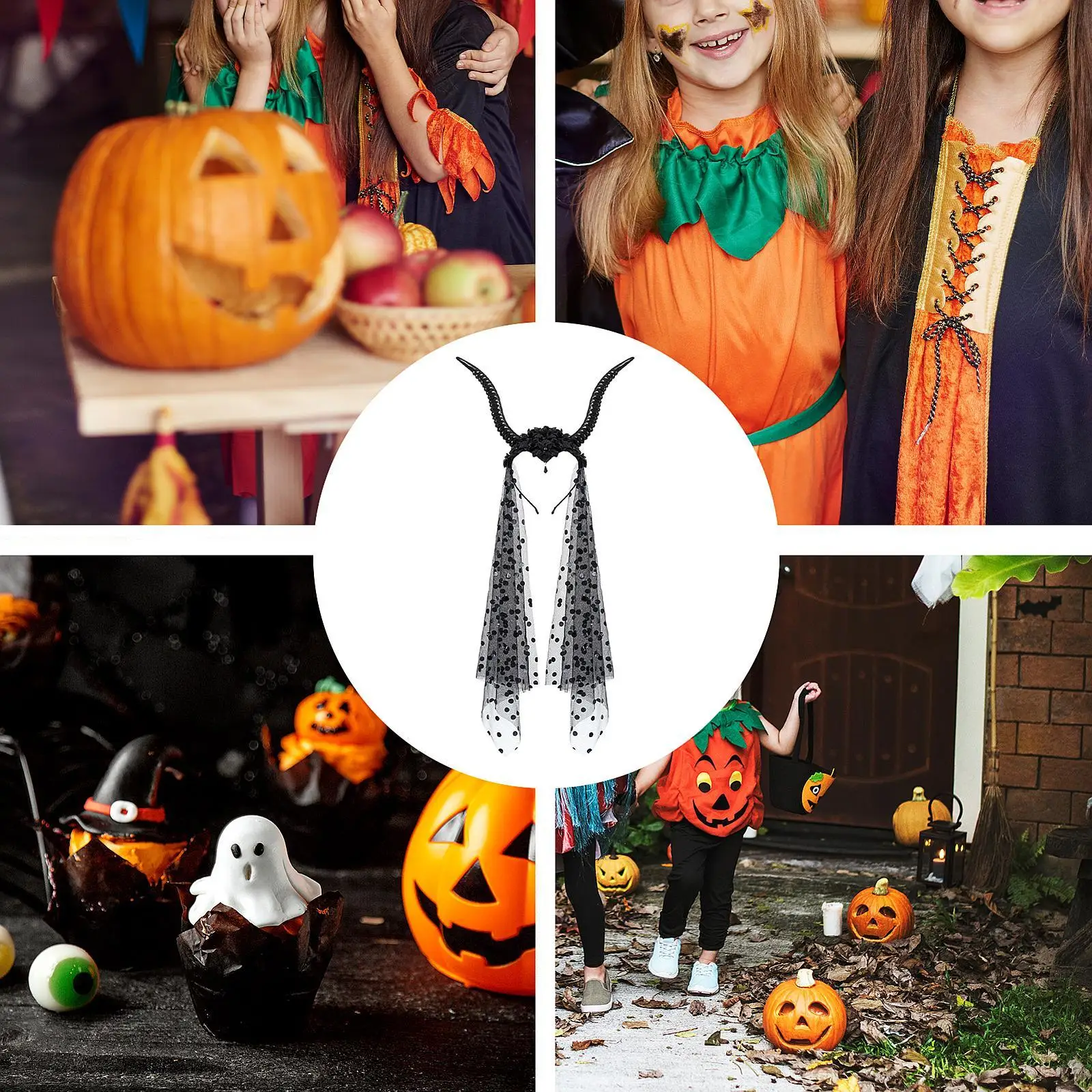 

Devil Antelope Horns Headband Halloween Costume for Stage Fancy Dress Dance