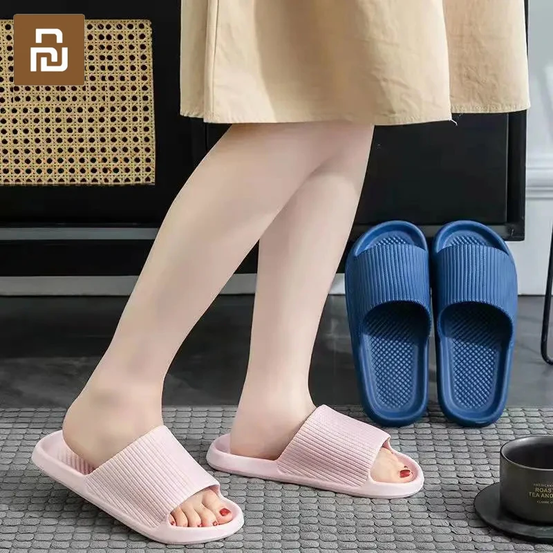 Youpin Fashion Men's Women's Sandals Anti-Slip Wear-Resistant EVA Thick Sole Comfortable Home Slippers Bathroom Bath Flip-Flops