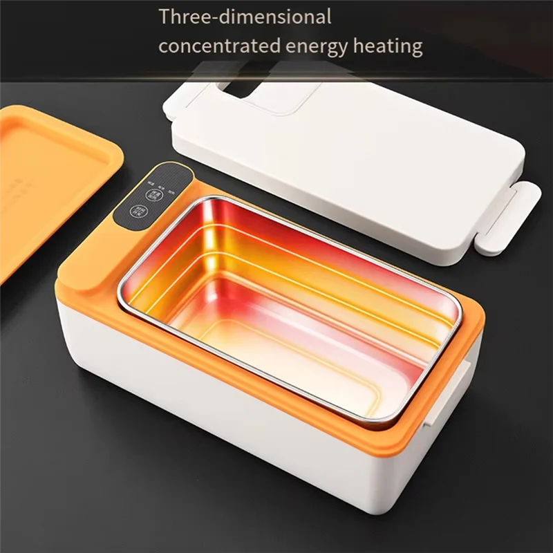 AT28-Электрический ланч-бокс из нержавеющей стали — большой емкости, портативный для офиса и автомобиля, самонагревающийся, идеально подходит для путешествий и работы